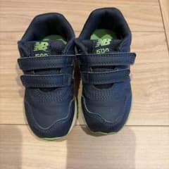 New Balance 500 キッズシューズ ネイビー ライムのサムネイル