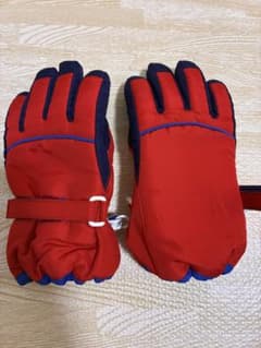 【美品】子供用 スキーグローブ 100-110cm レッドのサムネイル