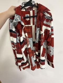 MISTER MIKI 長袖シャツ 総柄 レッド Lのサムネイル