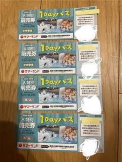 東京サマーランド 1日入園券 4枚セット ※大人2枚　小中学生2枚のサムネイル