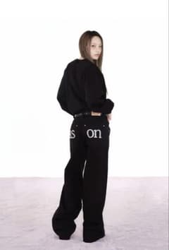 as"on アズオン SMOG WIDE PANTS ブラック ason 韓国のサムネイル