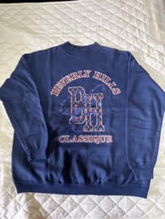 【USA製】ビンテージ 80s 90s カレッジ風 ビッグロゴ スウェット 紺のサムネイル