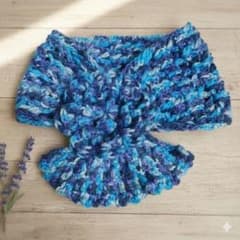タイムセール‼️ハンドメイド　ウール100%　毛糸　ミニマフラー
