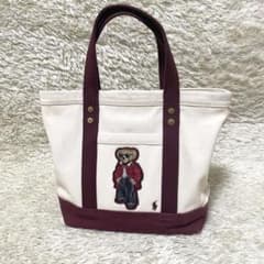 Polo by Ralph Lauren ボルドー ポロベア トートバッグ ミニ - メルカリ