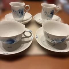 未使用！マイセン 青い花 カップ＆ソーサー 4客セット 一級品