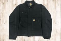 Carhartt デトロイトジャケット 企業ロゴ ブラック サイズLのサムネイル