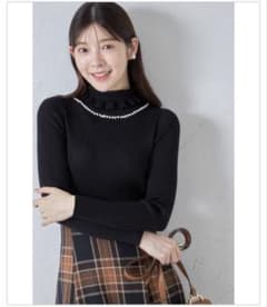 Tocco closetブラックリブニット 長袖のサムネイル