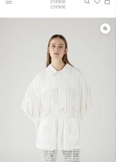 試着のみ☆美品☆クリンクルクリンクルクリンクル☆ジャケット☆ホワイト 試着のみ☆美品☆クリンクルクリンクルクリンクル☆ジャケット
