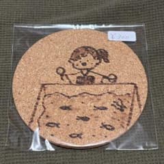 【ハンドメイド】イラスト入りコルクコースター丸型のサムネイル