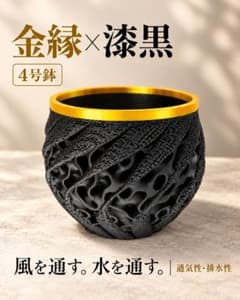 4号】漆黒×金縁 3Dプリンター鉢 露出ジャイロイド - メルカリ
