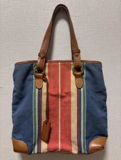 RALPH LAUREN ラルフローレン レザー×キャンバス トートバッグのサムネイル