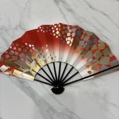 舞扇子 赤 白 金 銀 散らし模様 日本舞踊 扇子のサムネイル