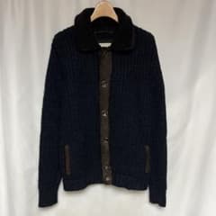 ロベルトコリーナ ニット×ムートン 切替 カーディガン ジャケット 