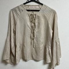 MARNI ベージュ ストライプ フレアスリーブ シャツのサムネイル