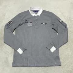 BEAMS GOLF パープルレーベル 長袖ポロシャツ M ワッペン ストレッチ