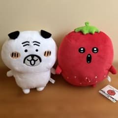 ナガノキャラクターズ パグさん、いちごコロッケBIGぬいぐるみセット