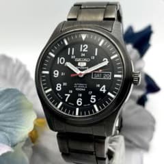 自動巻き 腕時計 ブラック稼働品 稼働✨SEIKO 5 SPORTS 自動巻き 腕時計 ブラック 黒文字盤 オート
