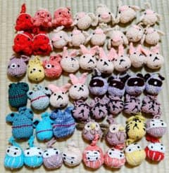 編みぐるみ 手作り 52点 可愛い ぬいぐるみ 癒し系 味のある作品