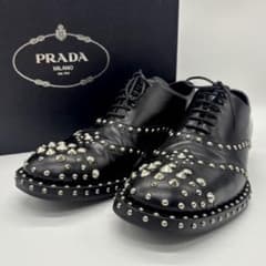 希少 サイズ7 PRADA プラダ アーカイブ スタッズ レザー ローファー 希少 サイズ7 PRADA プラダ アーカイブ スタッズ レザー ローファー