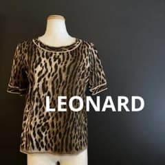 レオナール 半袖カットソー トップス レオパード柄 半袖Tシャツ 40