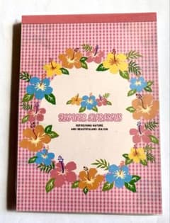 ハイビスカス柄メモ帳 1990年代 - メルカリ