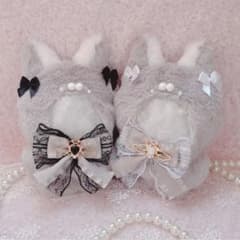 b.220 ぬい服 12cm ちびぐるみ 着ぐるみ てんし 天使グレー 狼セット