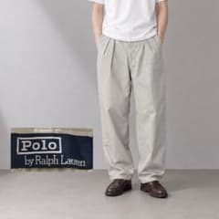 ポロバイラルフローレン ツータックチノパンツ ライトベージュ 34/30 90s Polo Ralph Lauren ツータックチノパンツ ライトベージュ - メルカリ