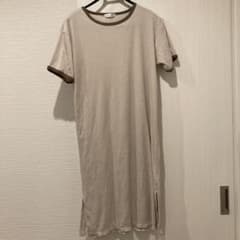 vandash リブカットソーワンピース 半袖 ベージュ