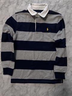 Polo ポロ ラルフローレン 長袖ポロシャツ ネイビー/グレーのサムネイル