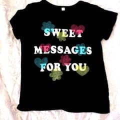 キッズ女の子黒Tシャツ140サイズのサムネイル