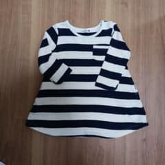 11.branshes ボーダー ワンピース 90cmのサムネイル