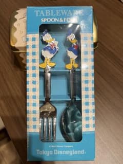 ドナルドダック スプーン&フォークセット　ディズニーランド　ビンテージ　レアのサムネイル