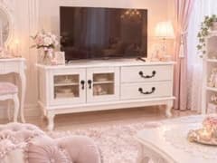 猫脚テレビ台 ホワイト アンティーク調 姫系 テレビボード - メルカリ