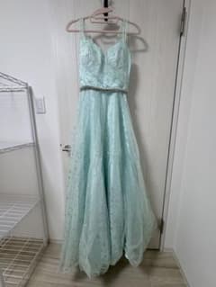 ミントグリーン スリーブレス ロングドレスのサムネイル