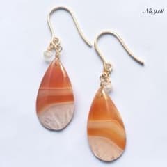 カーネリアンドゥルージーピアス No.918【再販】カーネリアンドゥルージー×トパーズのピアス イヤリング