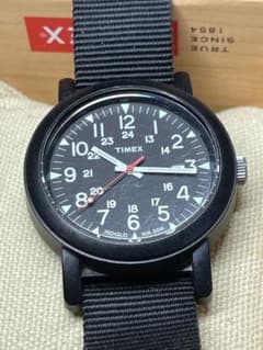 TIMEX Camper ブラック　INDIGLO WR50m 純正ベルト　稼働