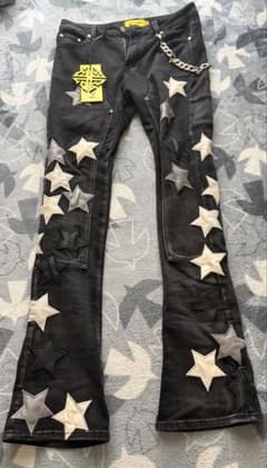 GUAPI 星柄フレアデニムパンツ 34 - メルカリ