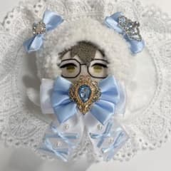 にじぱぺっとぬい服10cm 着ぐるみ 猫耳 水色