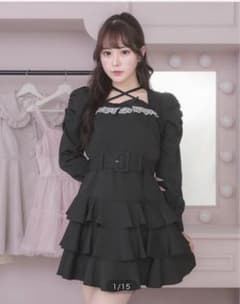 pium ピウム ティアードフリル長袖ミニワンピース - メルカリ