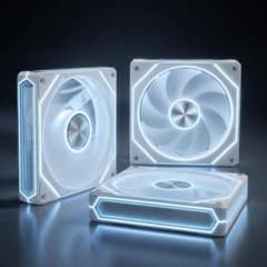 【新品未使用】120mm PCケースファン/ホワイトLED搭載/2個入りのサムネイル