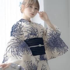 SOUBIEN 浴衣 浴衣セット 花火 帯 ブルー ネイビー アイボリー 花 SOUBIEN 浴衣 浴衣セット 花火 帯 ブルー ネイビー アイボリー 花