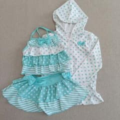 キッズ 水着 セパレート ラッシュガード 3点セット 140のサムネイル