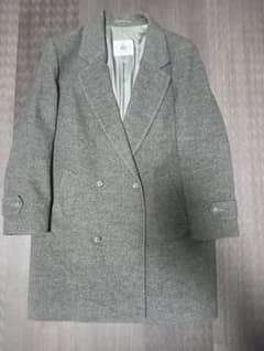 NOBLE美品ウールダブルブレストピーコート グレー ウール ダブルブレスト ピーコート グレー - メルカリ