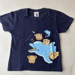 【美品】沖縄 美ら海水族館 限定Tシャツ 110cm ネイビーのサムネイル