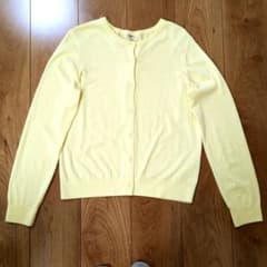 UNIQLO UVカットクルーネックカーディガン イエロー Lサイズ 長袖のサムネイル