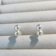 照り艶最高◎干渉色◎ あこや真珠 ツインデザイン 14kgfピアス - メルカリ