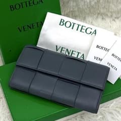 ◇美品◇BOTTEGA VENETA マキシイントレチャート 長財布 グレー - メルカリ