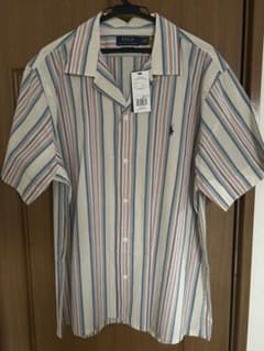値引き　レア　Ralph Lauren ストライプドシャンブレー　開襟シャツのサムネイル