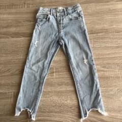 【ZARA】ライトブルーダメージハイウエストジーンズのサムネイル