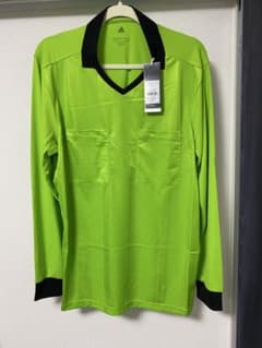 adidas 蛍光グリーン 長袖審判シャツ アディダス 新品、未使用品